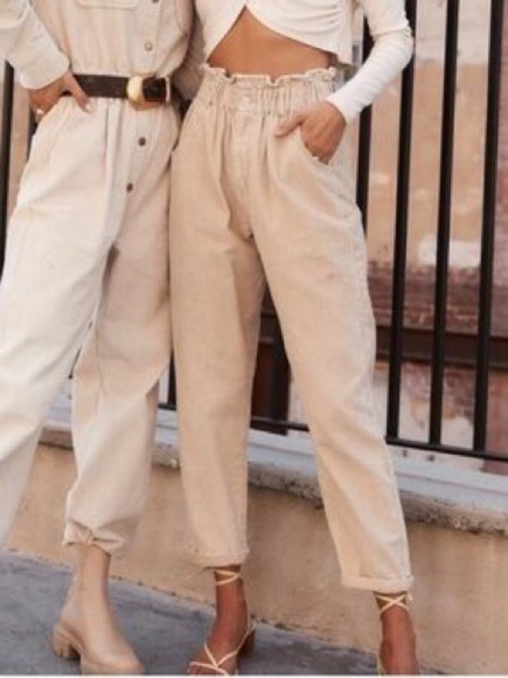 12th Tribe High-Waist Paperbag Courduroy Pants